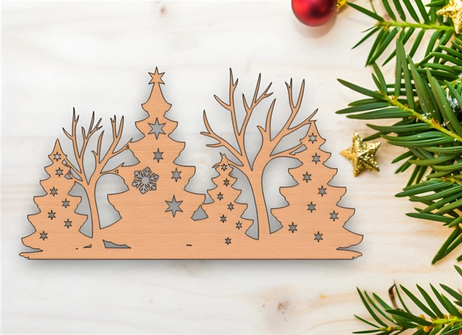 Christmas tree wooden decorations template