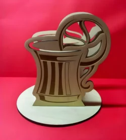 Cup shaped pencil and card holder