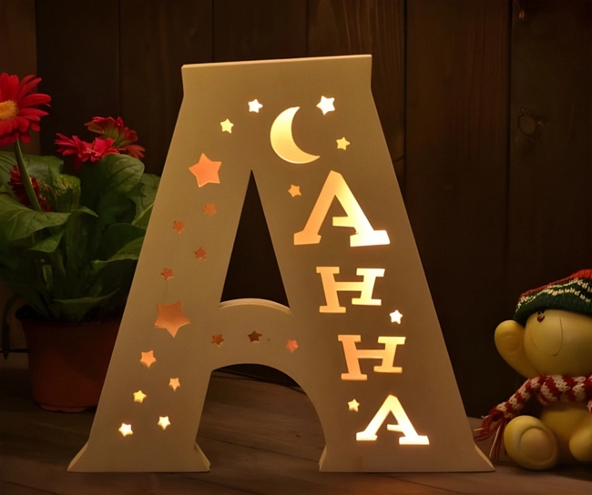 Custom Name LED Night Light Letter A