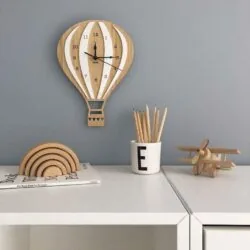 Air Balloon Shape Cartoon Wall Clock Kids Room Decor