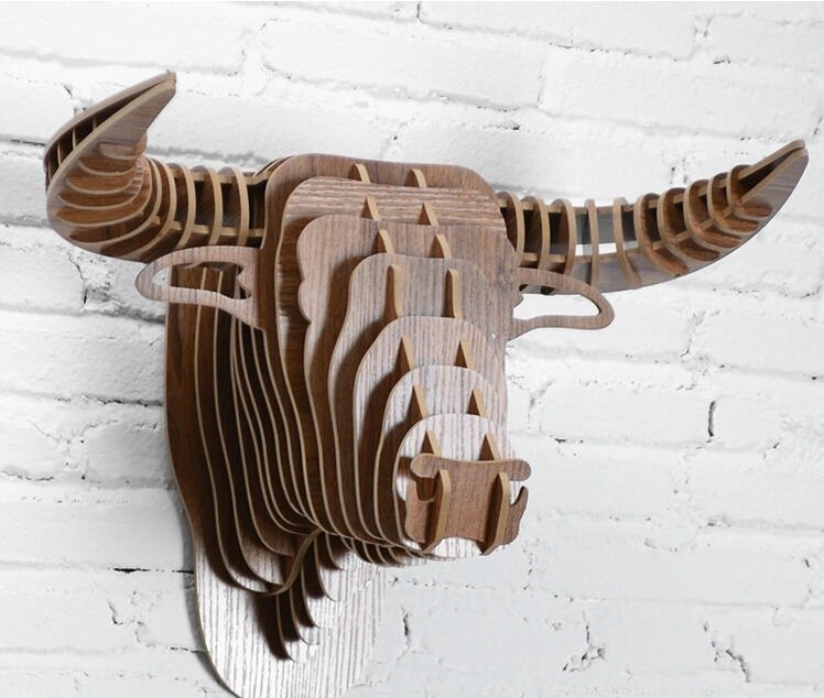 Bull Head Wall Decor 3D Animal Head