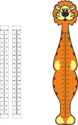 Children Cartoon Animal Lion Kids Growth Chart Height Measure Ruler