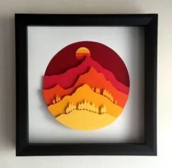 Decor Wall Art Tree Mountain Sun