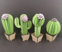 Wooden Cactus Decor