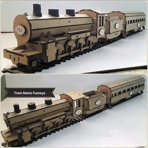 Locomotive Laser cutting 3d puzzle