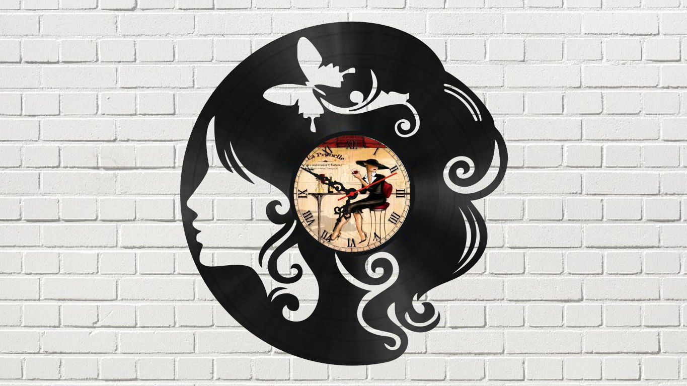 The Head of a Girl Vinyl Clock