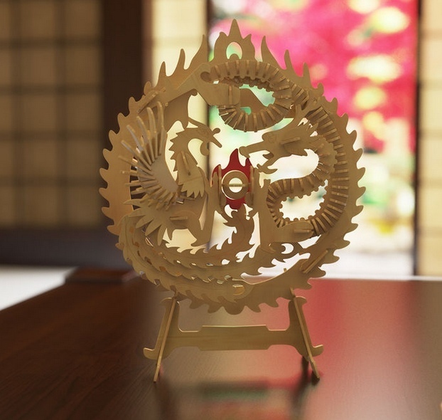 Wooden Dragon Decoration