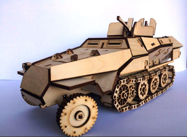 Armored Personnel Carrier APC 3D Model Wooden Toy