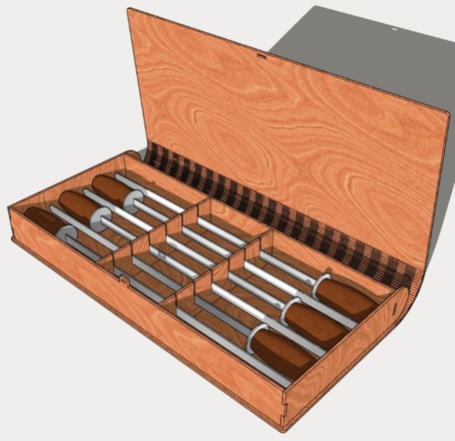 BBQ Skewers Case Wood Storage Box