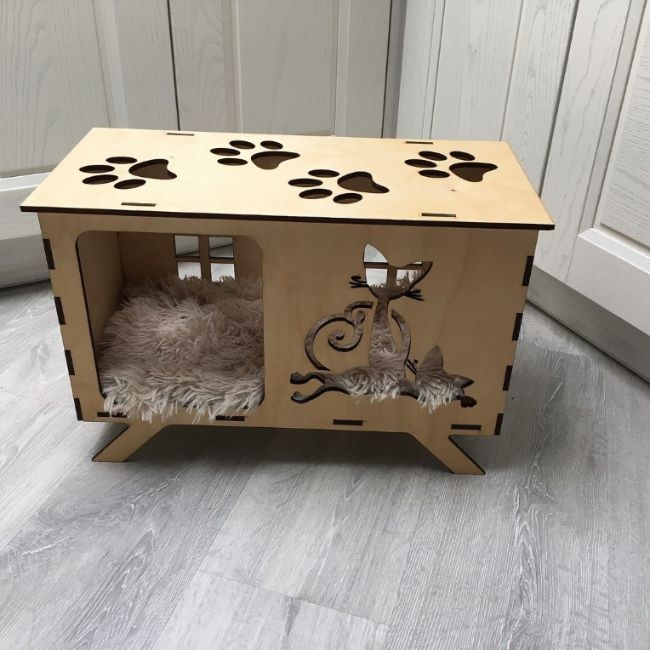 Cat House Laser Cut Wooden