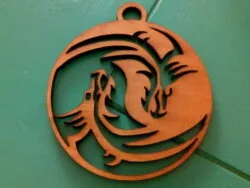 Dragon Yin Yang laser cut