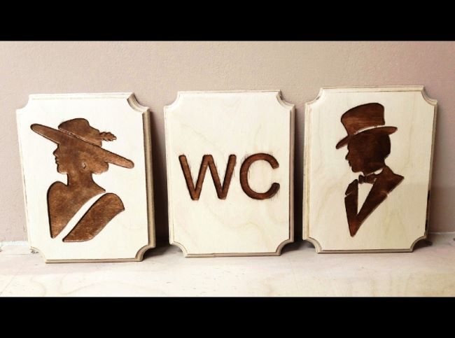 Engrave Lady And Gentlemen Restroom Signs