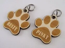 Engraved Dog Paw Keychain