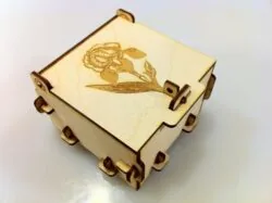 Flower Engraved Pinned Box 3mm Plywood