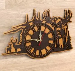 Forest Deer Wall Clock Hunting Wall Decor