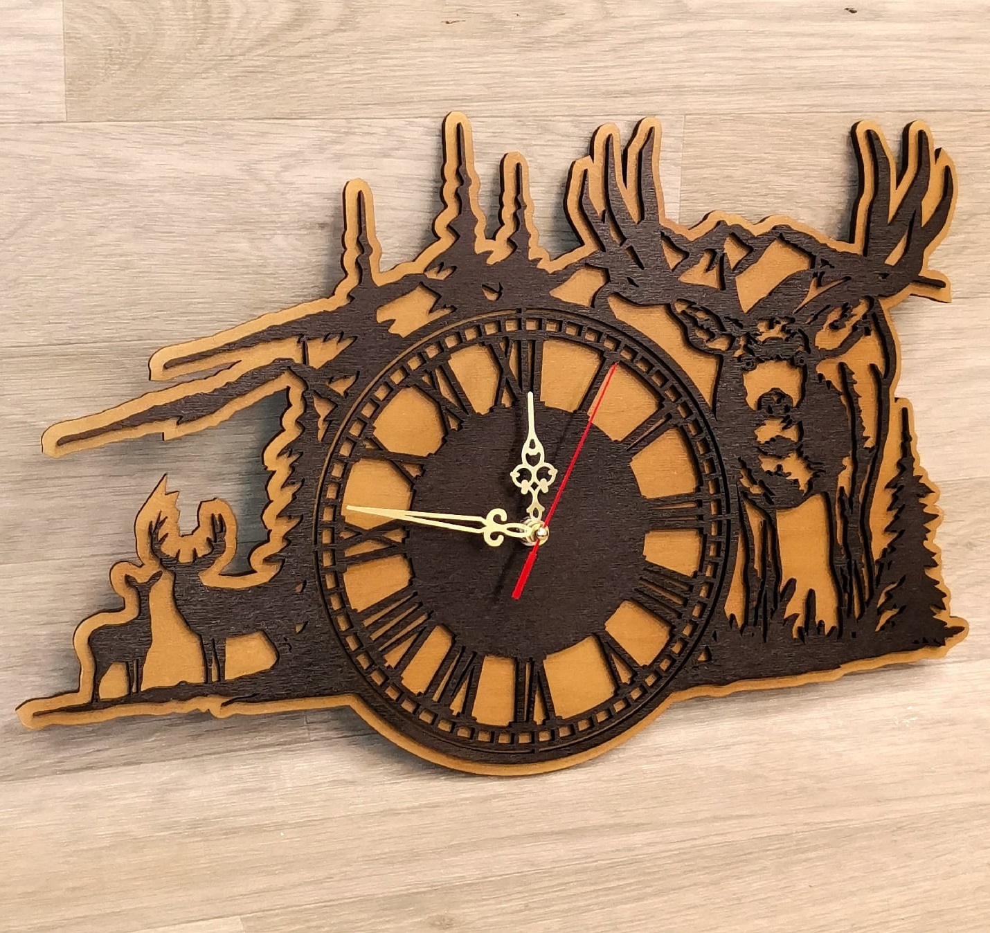 Forest Deer Wall Clock Hunting Wall Decor