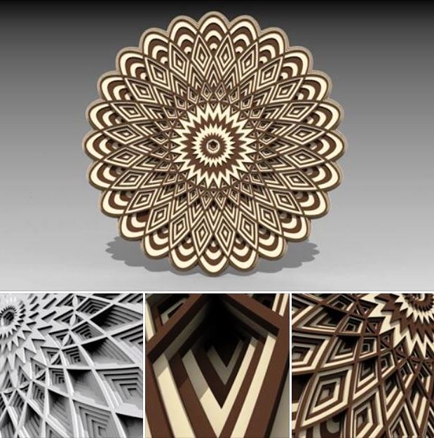 Multilayer 3D Mandala – 3D Model – Vector files