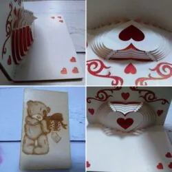 Paper 3D Folding Heart Greeting Card