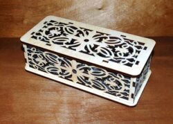 Patterned Wooden Box With Lid