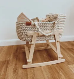 Rocking Moses Basket Stand Rocking Bassinet Stand Cradle For Dolls