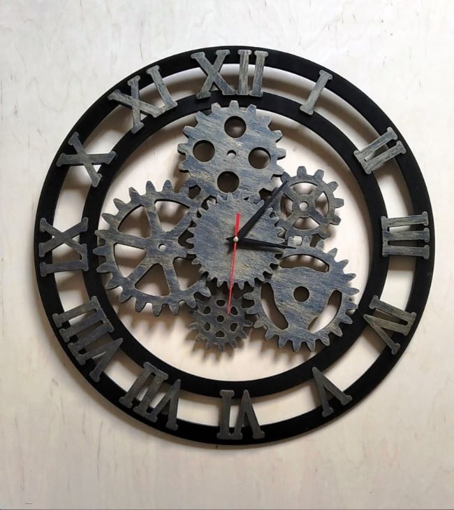 Roman Numerals Gear Clock