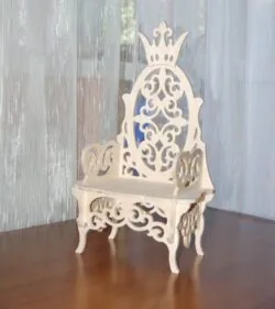 Royal Doll Throne Miniature Dollhouse Throne Barbie Chair 12mm