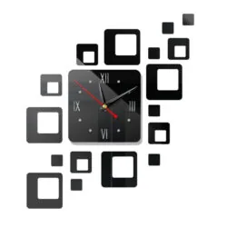 Square Mirror Wall Clock