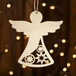 Wooden Angel Christmas Ornament