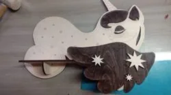 Wooden Cute Unicorn With Stars Shelf