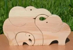 Wooden Elephants Jigsaw Puzzle