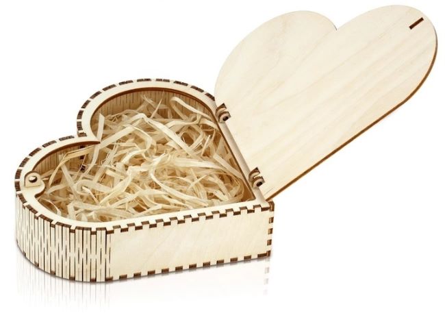 Wooden Heart Box