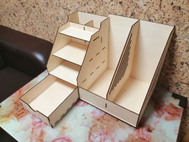 Wooden Office Organizer With Drawer