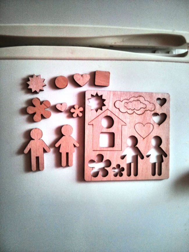 Wooden Puzzle Modern Educational Toys For Kids Laser Cutting Template