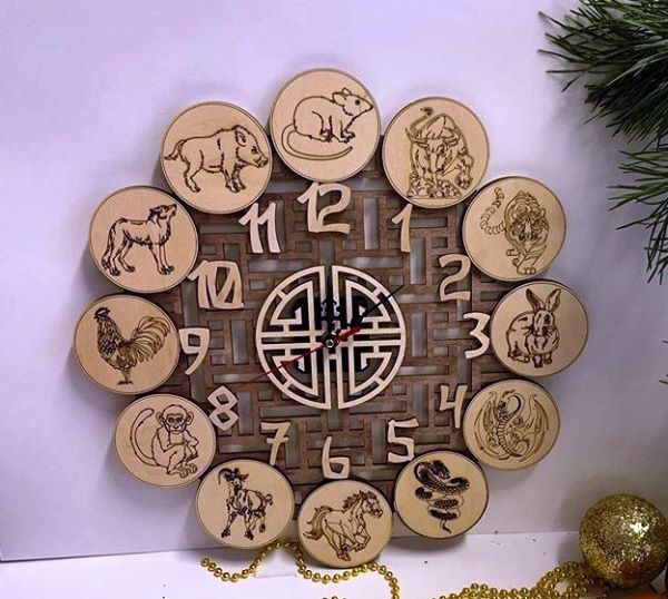 12 zodiac wall clock