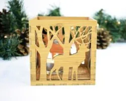 Box Lamp Deer In The Forest