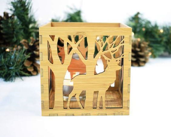 Box Lamp Deer In The Forest