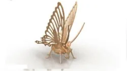 Butterfly Wood Insect 3d