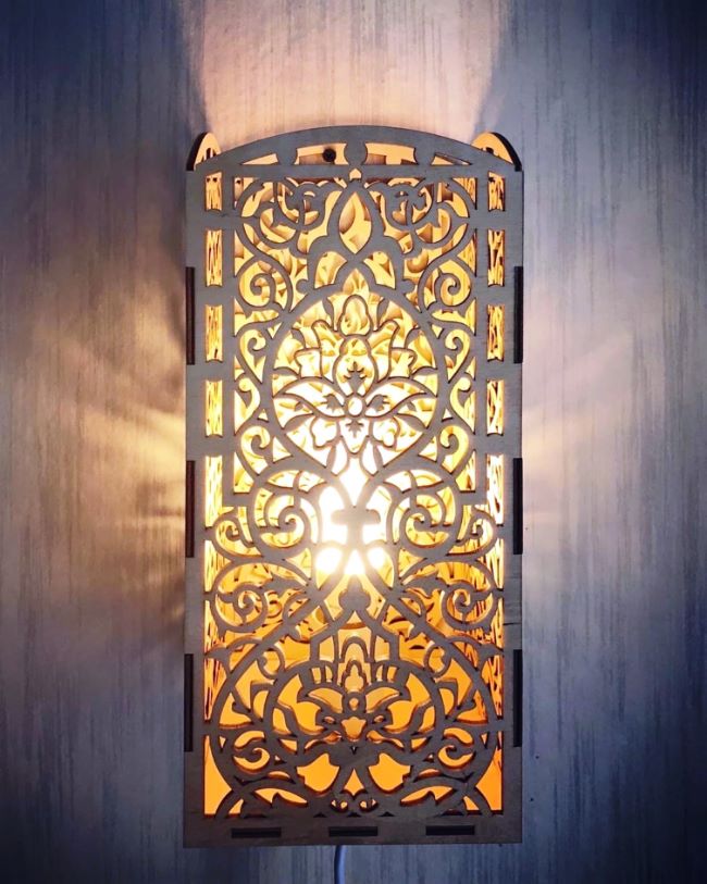 Carved Night Light Wall Light Lamp