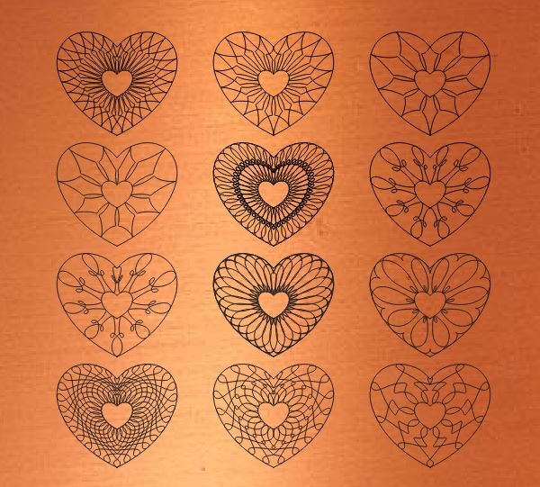 Carved heart pattern