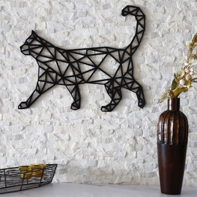 Cat Wall Decor Geometric Pattern