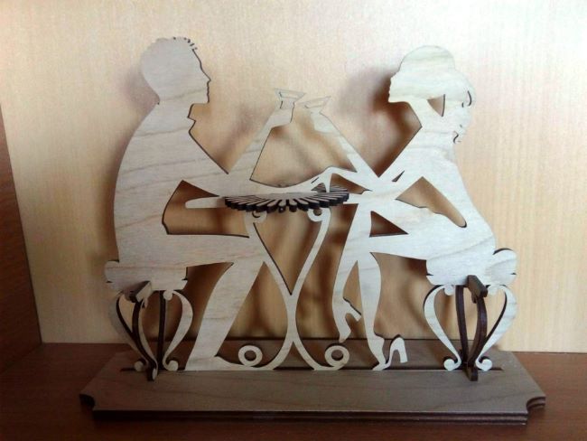 Couple Toasting Martini Glass Napkin Holder