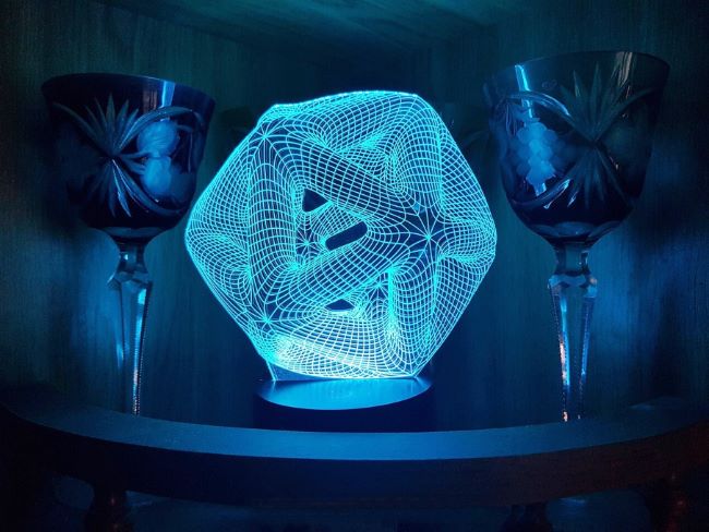 Icosahedron 3D Night Light Acrylic Optical Illusion Lamp