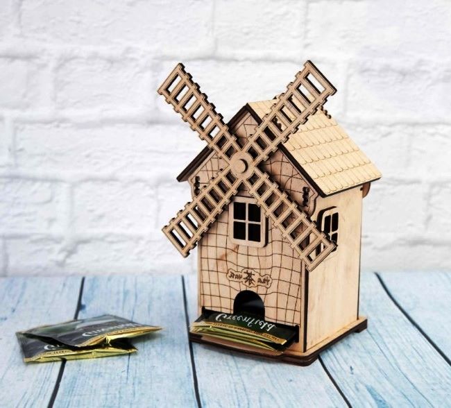 Mill Shaped Tea House Tea Bag Storage