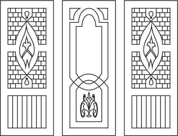 Pattern interlocking door