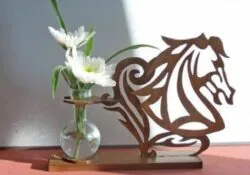 Flower Vase Wooden Stand