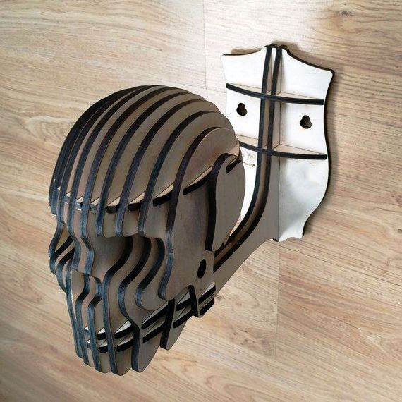 Skull Wall Mount Helmet Holder