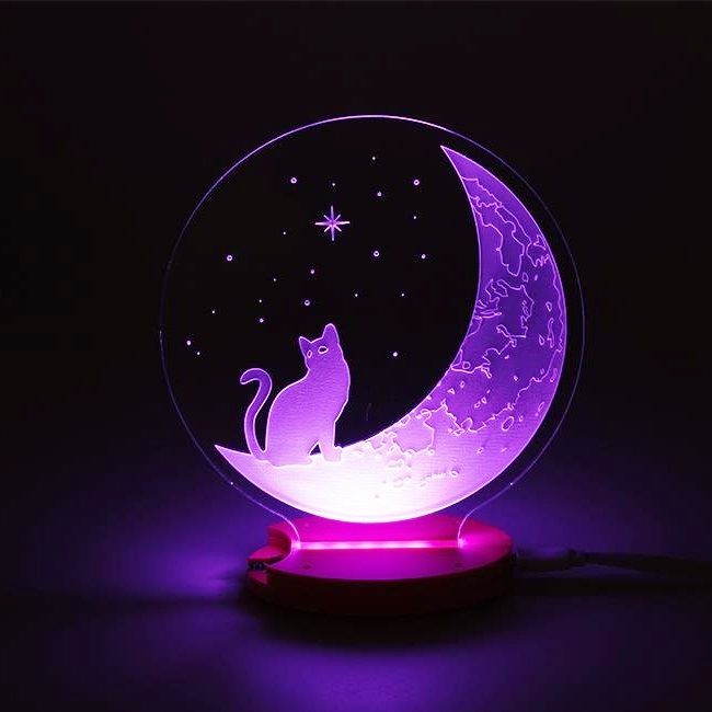 The Cat And The Moon 3D Illusion Night Light