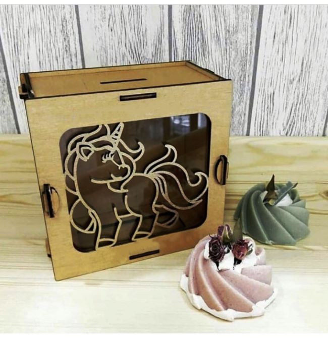 Unicorn Wooden Piggy Bank