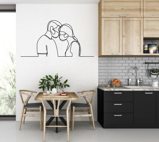 Valentine Wall Art Couple In Masks