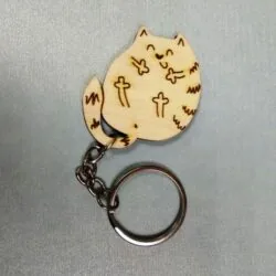 Wood Cat Keychain Template